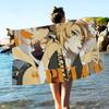 ZZZ Gaming Hoshimi Miyabi Große Mikrofaser Strandtücher Schnelltrocknendes Handtuch Sandstrandtücher Poolhandtuch für Reisen Schwimmbad Yoga