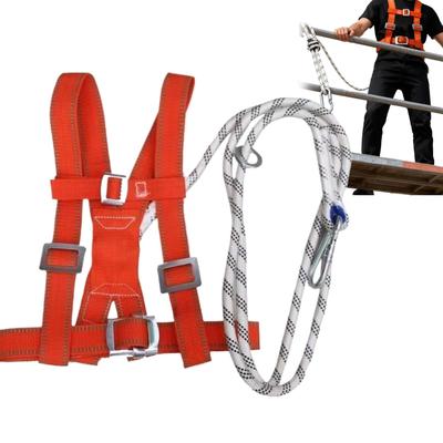 Adjustable Safety Harness for Work In Height with 3M Safety Rope Belt Carabiner Outdoor Climbing Full Body Security Protection