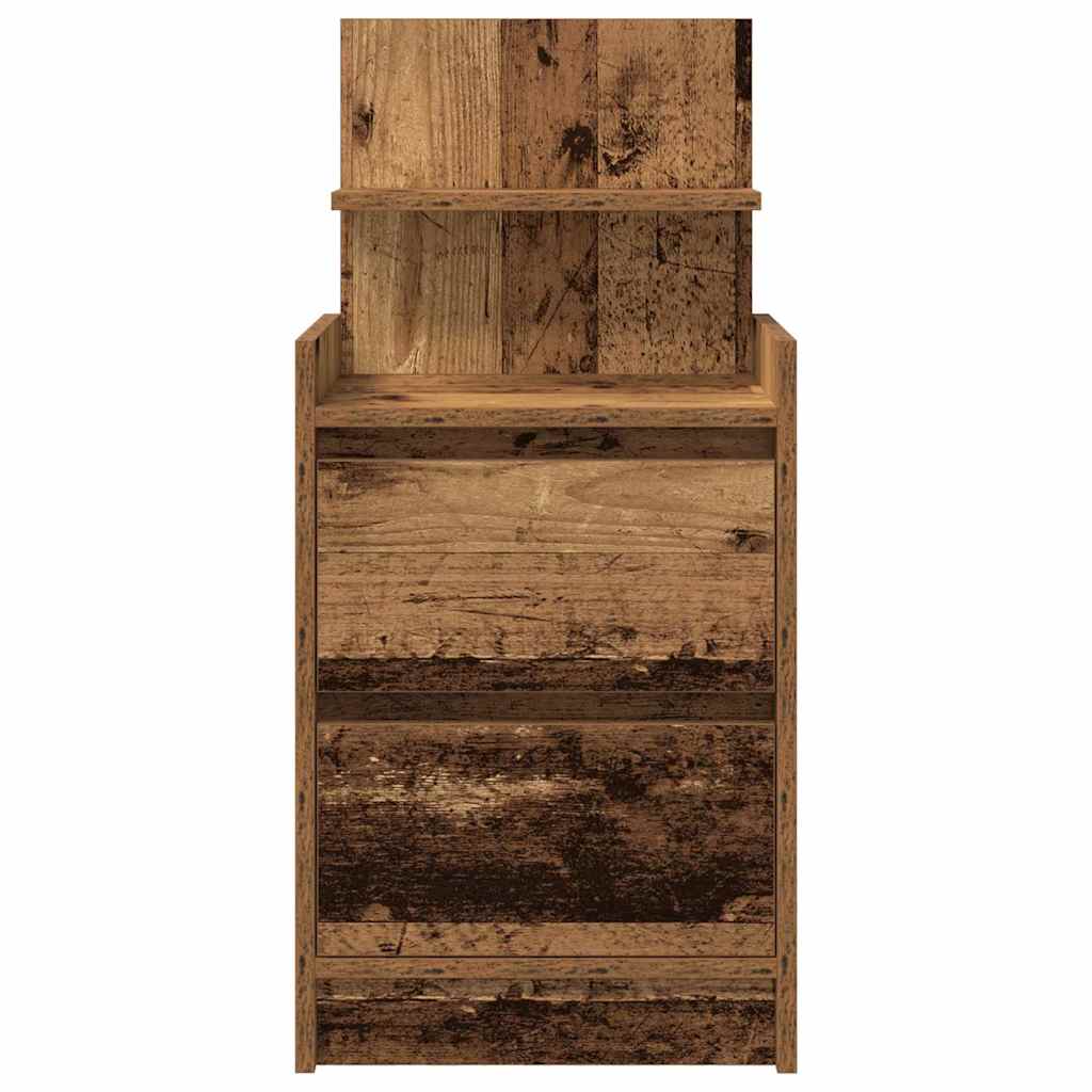 Nightstand with 2 Drawers Rustic Wood Look 38 x 34 x 80 cm