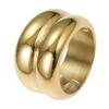 Wide-sided Double-layer Circle Ring, Titanium Steel Plating, Non-fading Retro Ring, Women's Fashion Ins