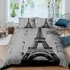 Old Newspaper Duvet Cover Set Vintage French Bedding Brown Quilt Cover for Boys Girls Teens Polyester Comforter Cover