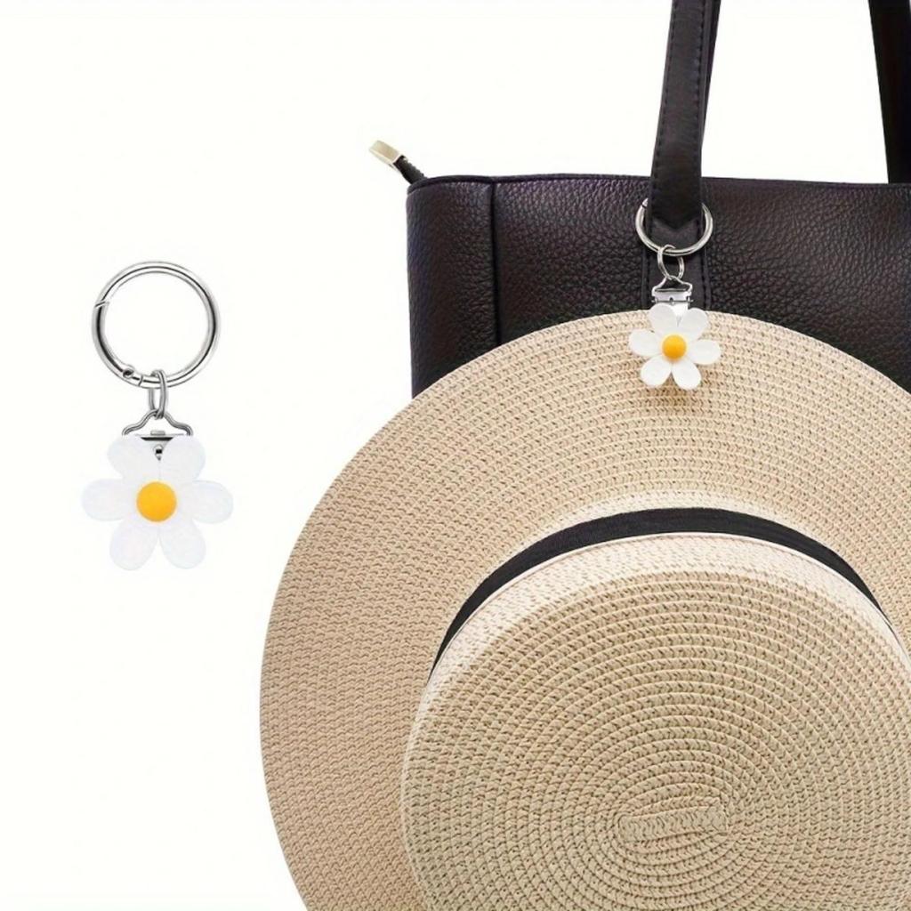 Bag Decoration Clip Colored Resin Simulated Sunflower Travel Hat Clip Women Girl Multifunctional Sunglasses Hanging Clip