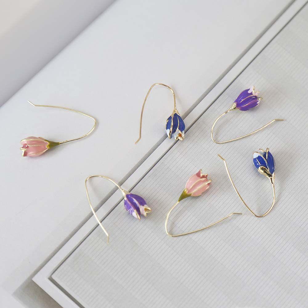 Dangle Ear Jewelry Wedding Tulip Earrings Women's Earrings Korean Style Earrings Long Hook Earrings