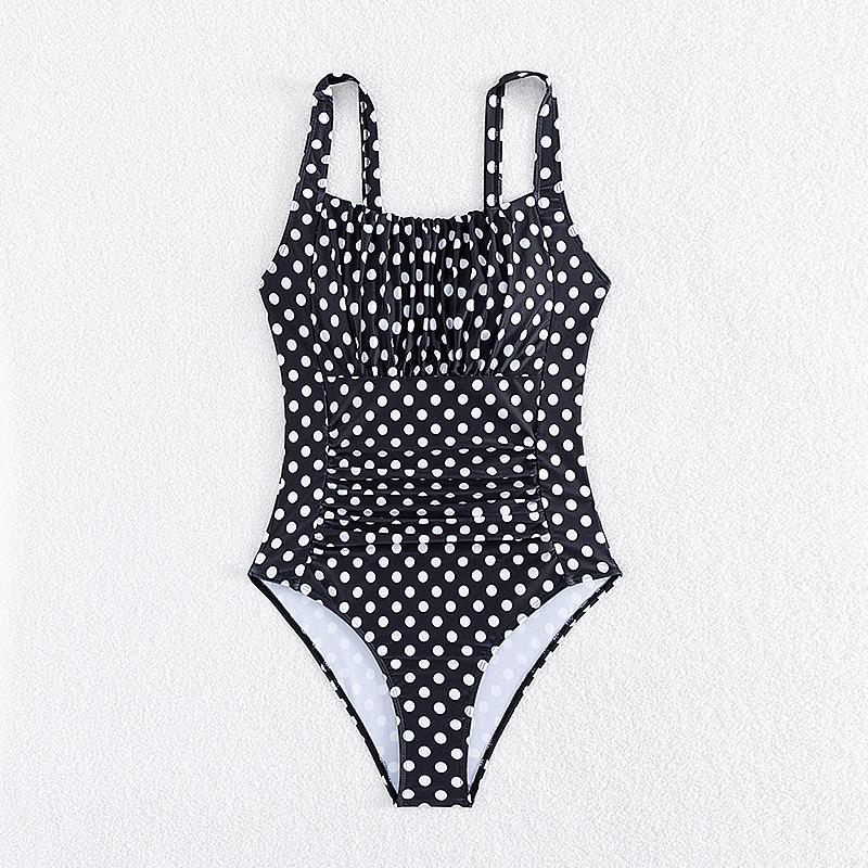 Einfarbiger einteiliger Bikini-Badeanzug