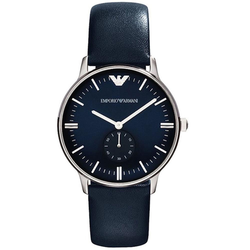 Emporio Armani Historical Collection Blue Leather Men s Quartz AR1647 синий