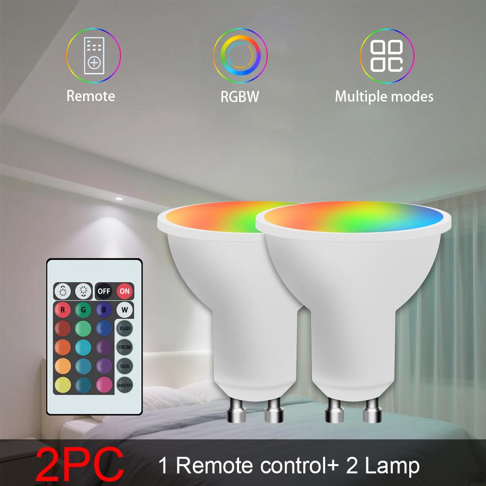 24-key remote control GU10 spotlight atmosphere light 16-color RGBLED multi-color bulb 85-265V home lighting dimmable