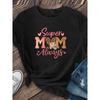 European Size Women's "Blessed Mom" Print T-Shirt - Short-Sleeve Crew Neck Top Suitable for Spring and Summer Wardrobe