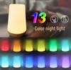13-Color Wood Grain LED Night Light: Creative USB Rechargeable Bedside Lamp for Camping & Bedroom Atmosphere