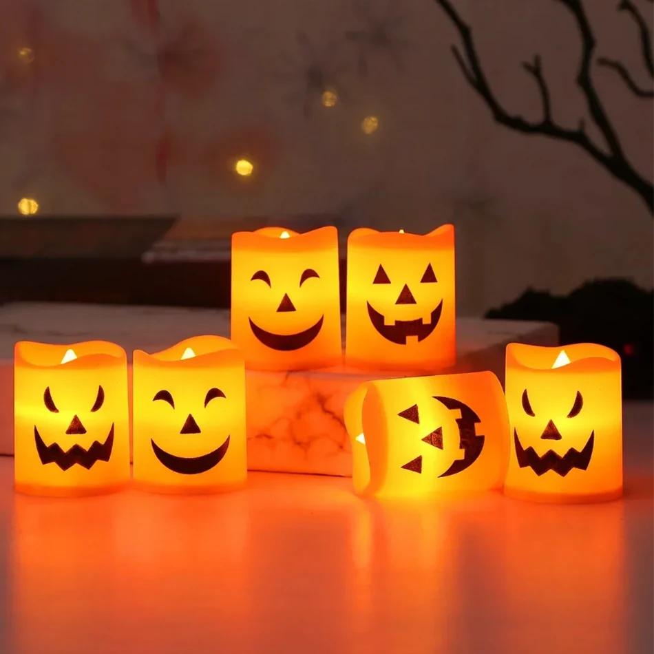 Halloween Kürbis Laterne Kerzenlicht Schädel Geistergesicht Lampe Kinder Geschenk Für Schlafzimmer Gartenparty Dekoration Atmosphärenlicht