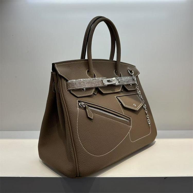 Hot Sale High-end Rock Platinum Bag First Layer Soft Cowhide Pocket Bag Zipper Bag Portable Shoulder Bag Versatile