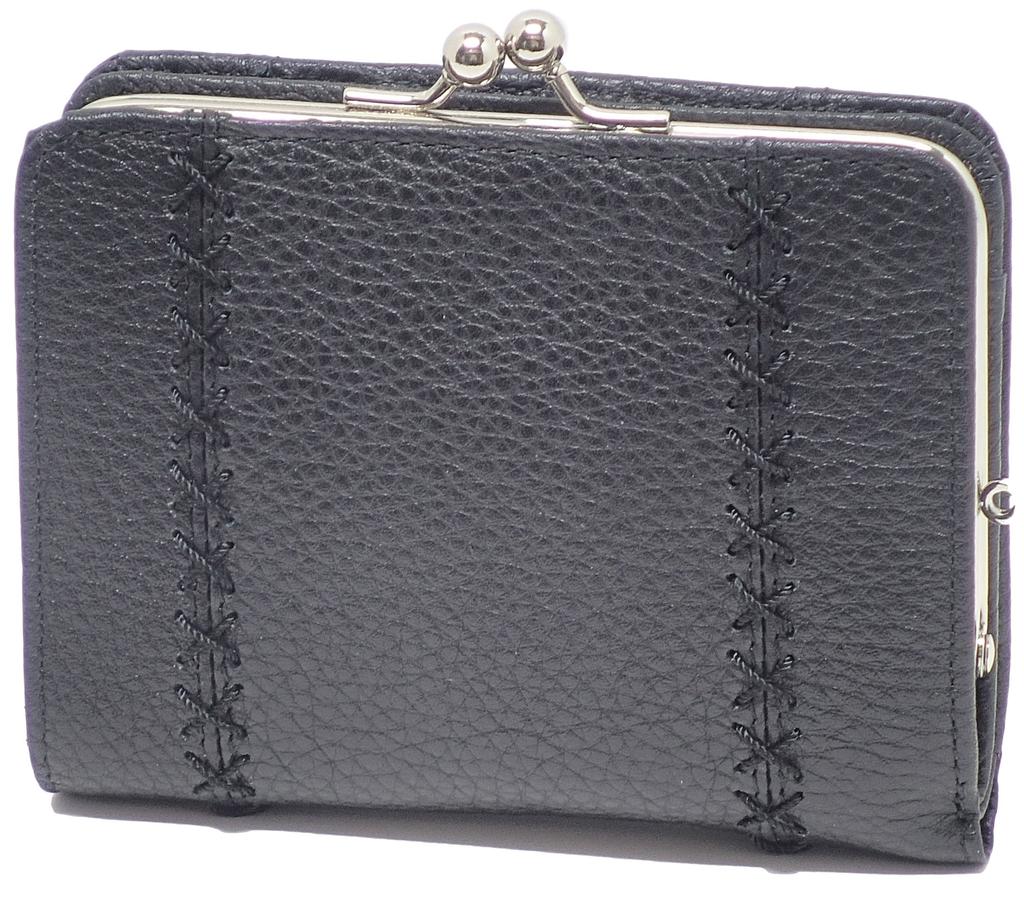 KANSAI YAMAMOTO Bifold Wallet with Clasp Women's Closure, MJ-4505 (Black)
