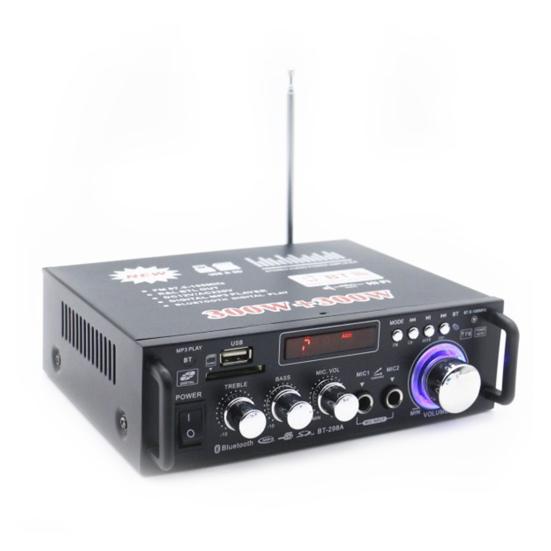 BT-298A Power Amplifier Practical Liquid-crystal Display 2CH 12V/220V 600W HiFi Bluetooth-compatible 5.0 Audio Amplificador for Home