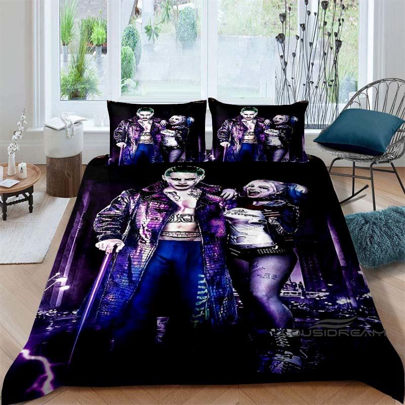 

Suicide Squad 3-Piece Bedding Set: 3D-Printed Cartoon Duvet Cover Set (Includes Pillowcases; Inserts Not Included). 135X200cm
