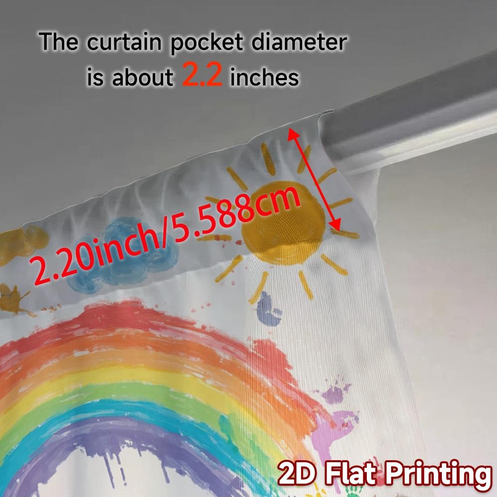 2pcs, 2D FLAT PRINTING Curtains (Without Rod) Rainbow Joy Popular Curtains Fabric Curtains Room Decor Use for Bedroom, Living