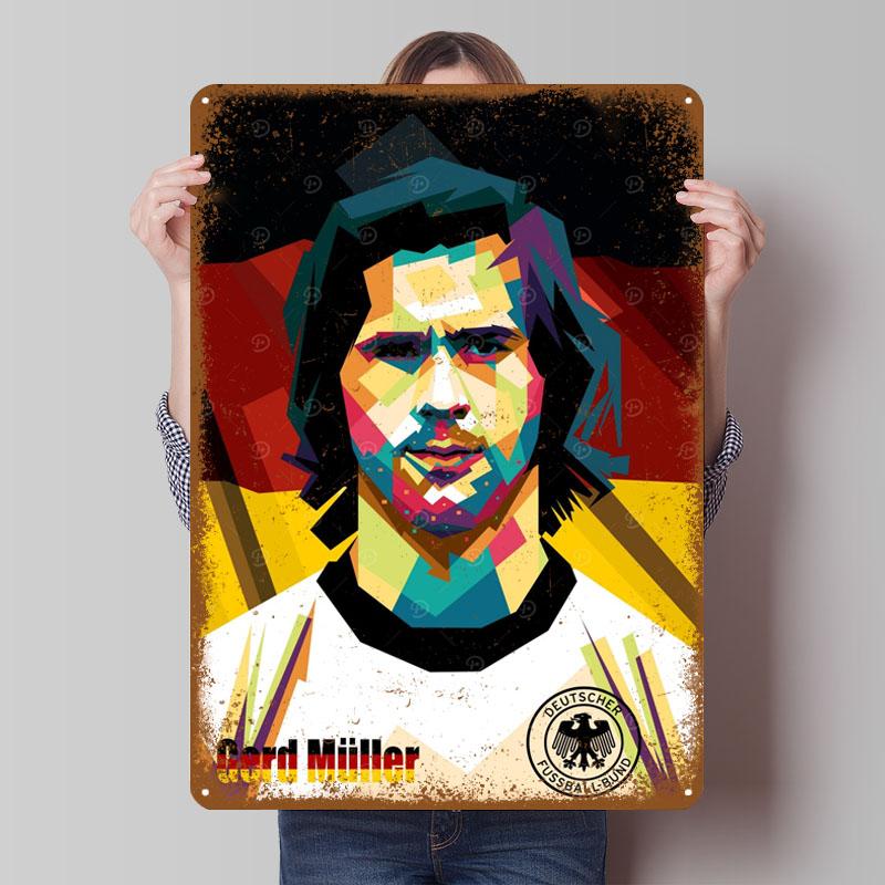

Gerd Muller Metal Signs Sport Poster Metal Vintage Posters Custom Tinplate Sign for Wall Art Decoration Home Decorations Bar 20x30cm（7.8x11.8inch）