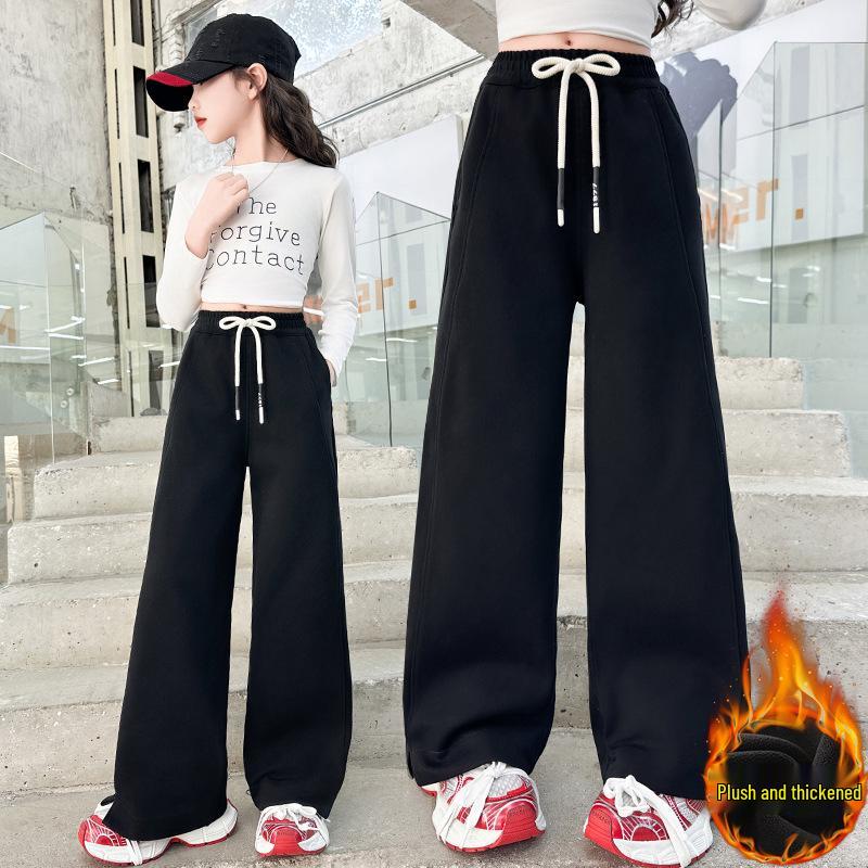 

Зимние флисовые брюки для девочек 2025: Универсальная, повседневная одежда для детей среднего и старшего возраста 150 cm