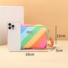 Mädchen Neuer Trend Farbblock Regenbogen Umhängetasche Damen Schultertaschen Damen Kleine Quadratische Tasche CLE