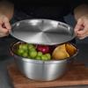 Thicken 304 Stainless Steel Salad Egg Mixing Bowls with Lid Flour Soup Bowl European Kitchen Utensils Vegetable Fruit Basin