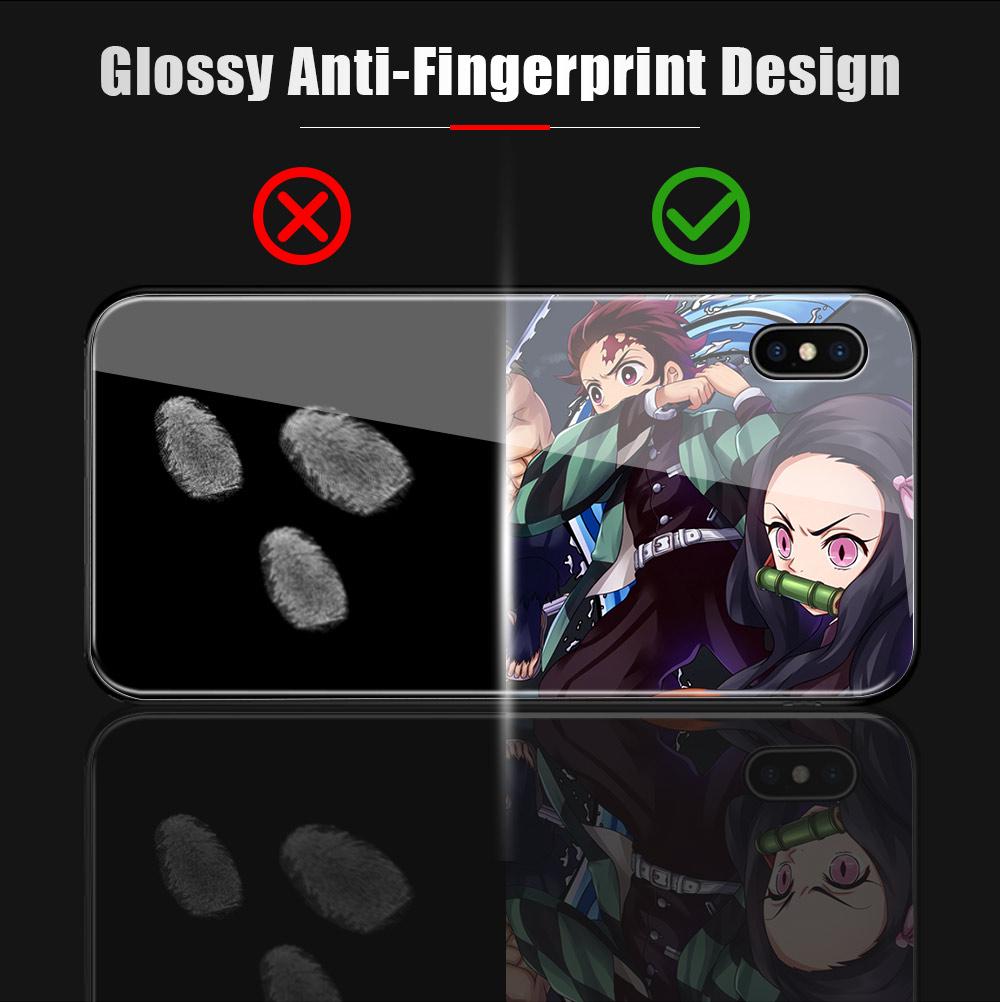 Tempered Glass Phone Case for iPhone Samsung Galaxy Infinix TPU Soft Edge Popular Japan Anime Shockproof Smartphone Cover