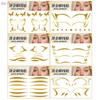 {MX} Glitter Stickers Face Eyeliner Tattoo Flash Gold Temporary Tattoos Waterproof Makeup Decals For Girls Party Music Festival