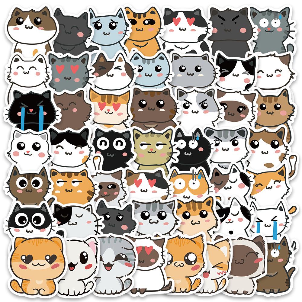 Cute Kitten Stickers for Suitcase, Computer, Motorcycle, Guitar - Waterproof Graffiti Decals