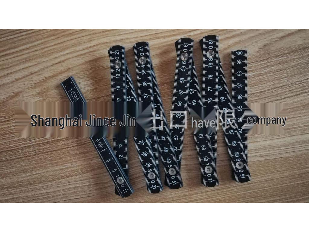 Cross-Border 1-Meter ABS Black Folding Ruler with 10 Folds