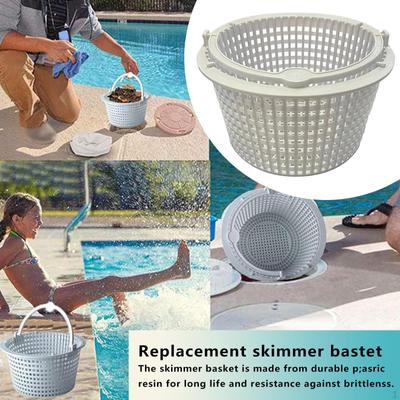 Swimming Pool Skimmer Basket Filtering Sturdy White for Leaves and Debris Strainer Accs
