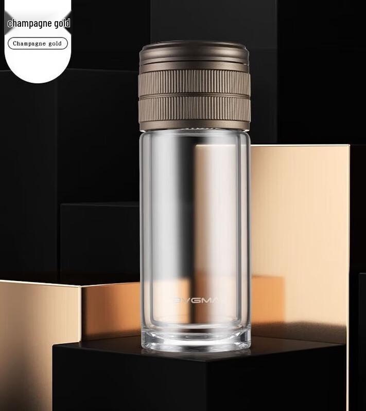 Baoweima 380ml Double-Wall Glass Tea Infuser Bottle