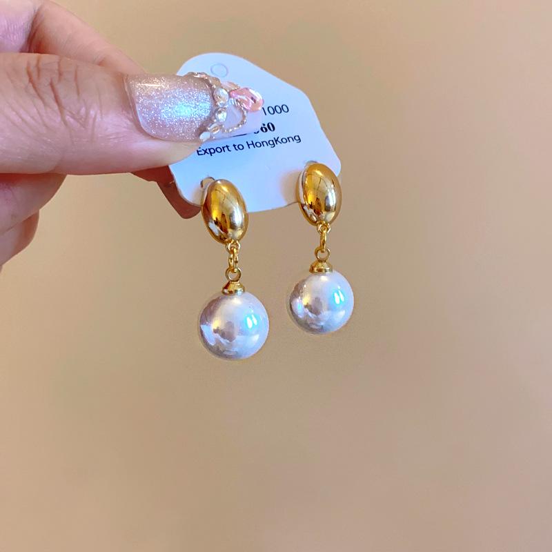 Korean Fashion S925 Sterling Silver Pearl Drop Earrings - New 2024 Versatile High-End Style for Women