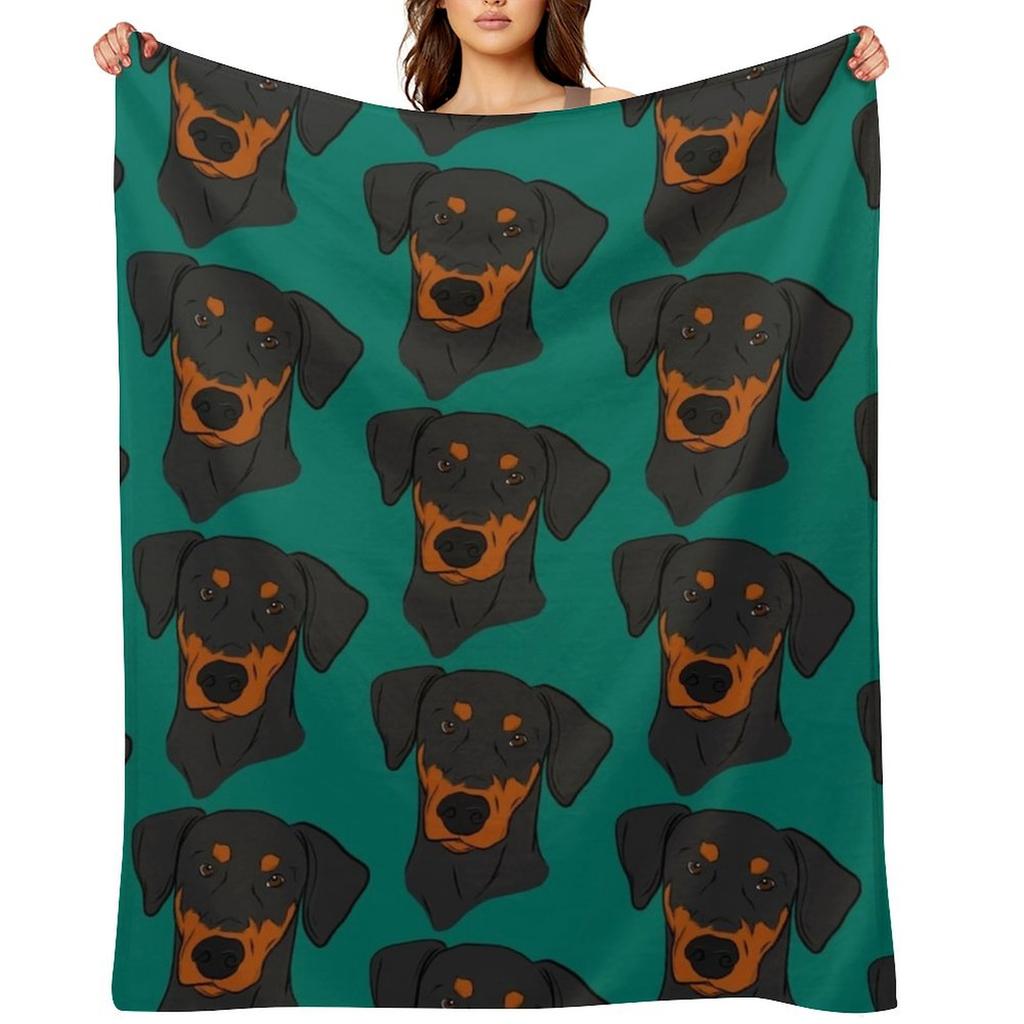 Doberman Throw Blanket Bed Fashionable Moving Summer Quilt Blankets