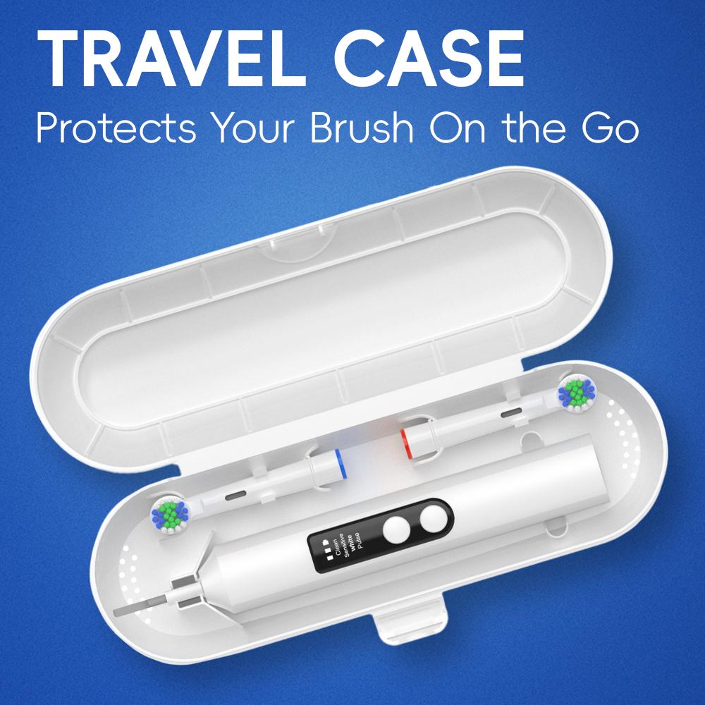 Rotating Electric Toothbrush with 4 Cleaning Modes and Travel Case, Rechargeable Power Toothbrushes with 2-Minute Smart Timer