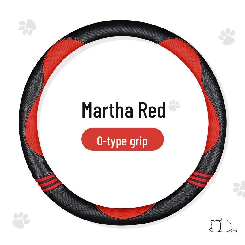 FSB Cartoon Cat Carbon Fiber Steering Wheel Cover – Cute, High-End, Sporty Design