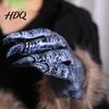 Werewolf Cosplay Gear Realistic Claws Gloves, Furry Black Wolf Paw Costume Headgear, Halloween Durable Gloves Beast Animal Props for Party Cosplay,