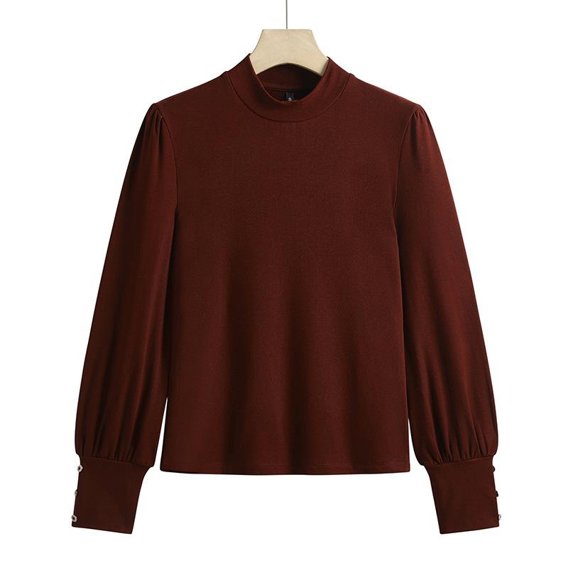 

Женская рубашка-бомбер на весну и осень, новый стиль, длинный рукав, модная футболка с пуговицами, корейский стиль, облегающий эластичный топ для женщин XL