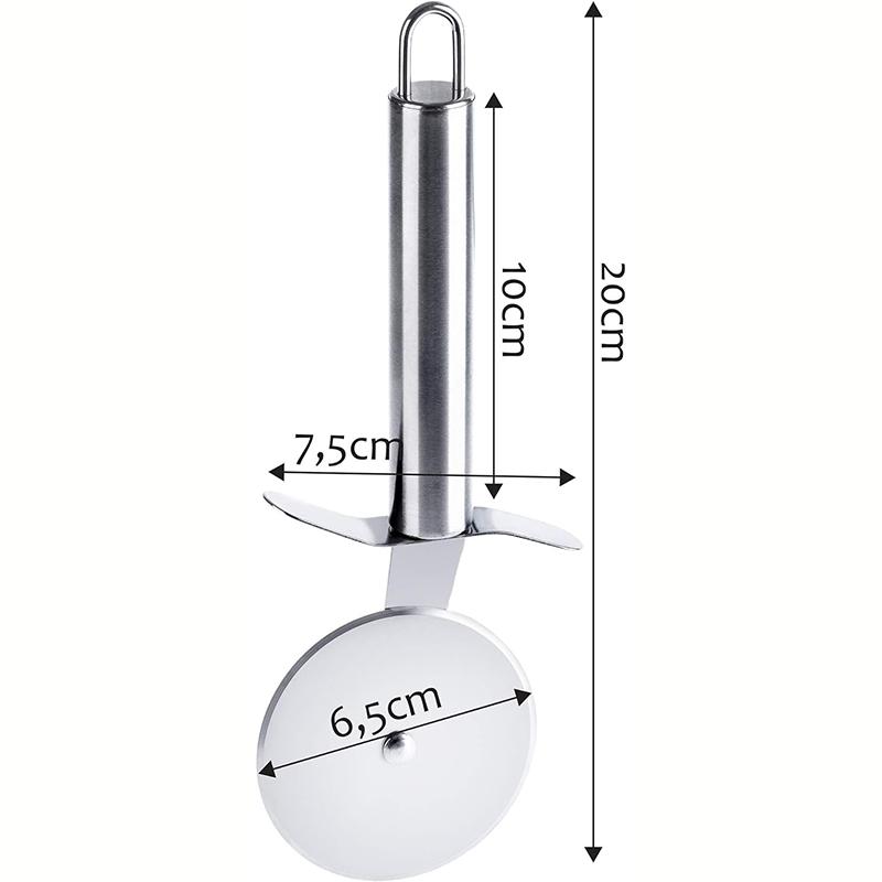 Pizzakutter Laget Rull i Rustfritt Stål med Hengeøye Fingerbeskyttelse og Skarp Skjærehjul for Pizza