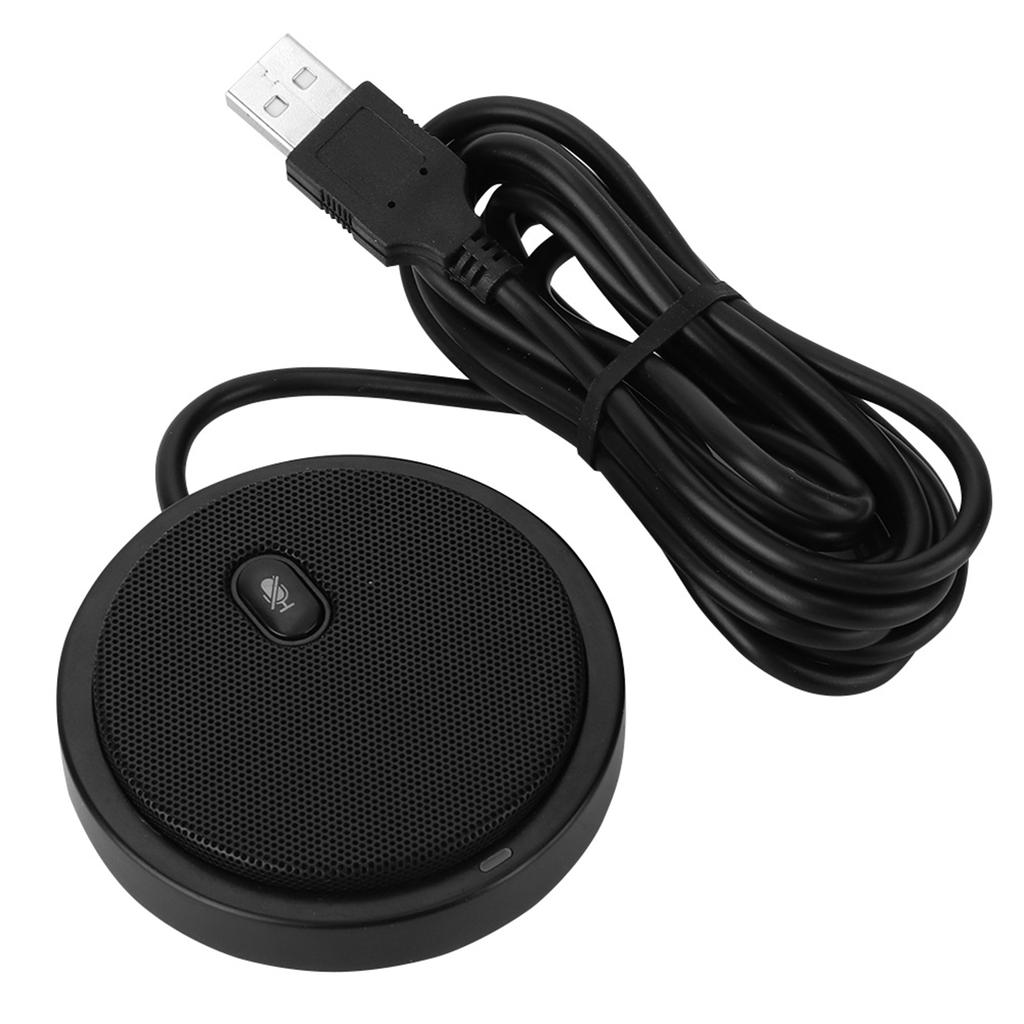 M2 Wired 360 degrees  Pickup Audio Video Omnidirectional Microphone Desktop Conference Computer Black