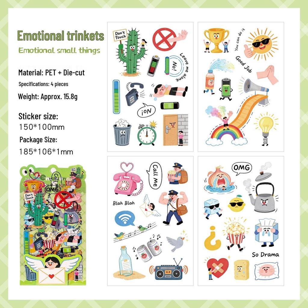 New Cartoon PET Journal Stickers for Kids - Daily Fun DIY Materials