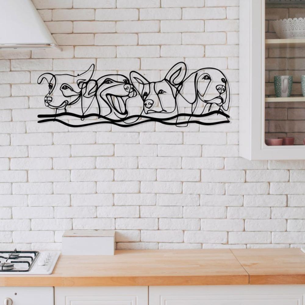 Minimalistische Metall-Hundekunst, Moderne Haustier-Wanddekoration, Geschenk für Hundeliebhaber