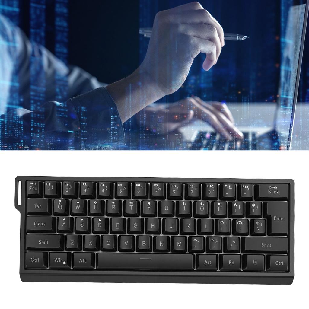 Wireless Mechanical Keyboard 61 Keys   2.4G Wired RGB Lighting Mechanical Gaming Keyboard with Hanging Rope