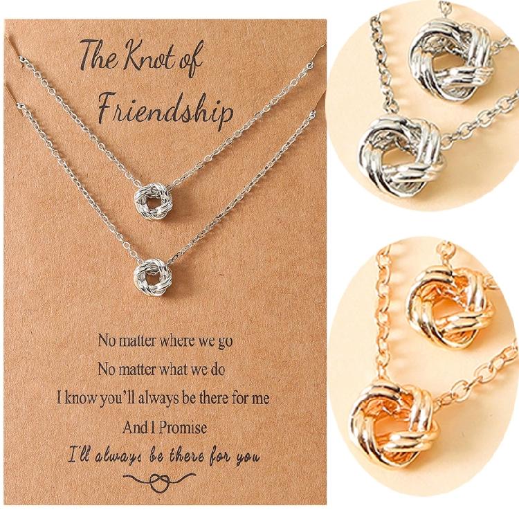 Knot Necklace for Best Friend Women Jewelry Gifts for Friends Silver Golden