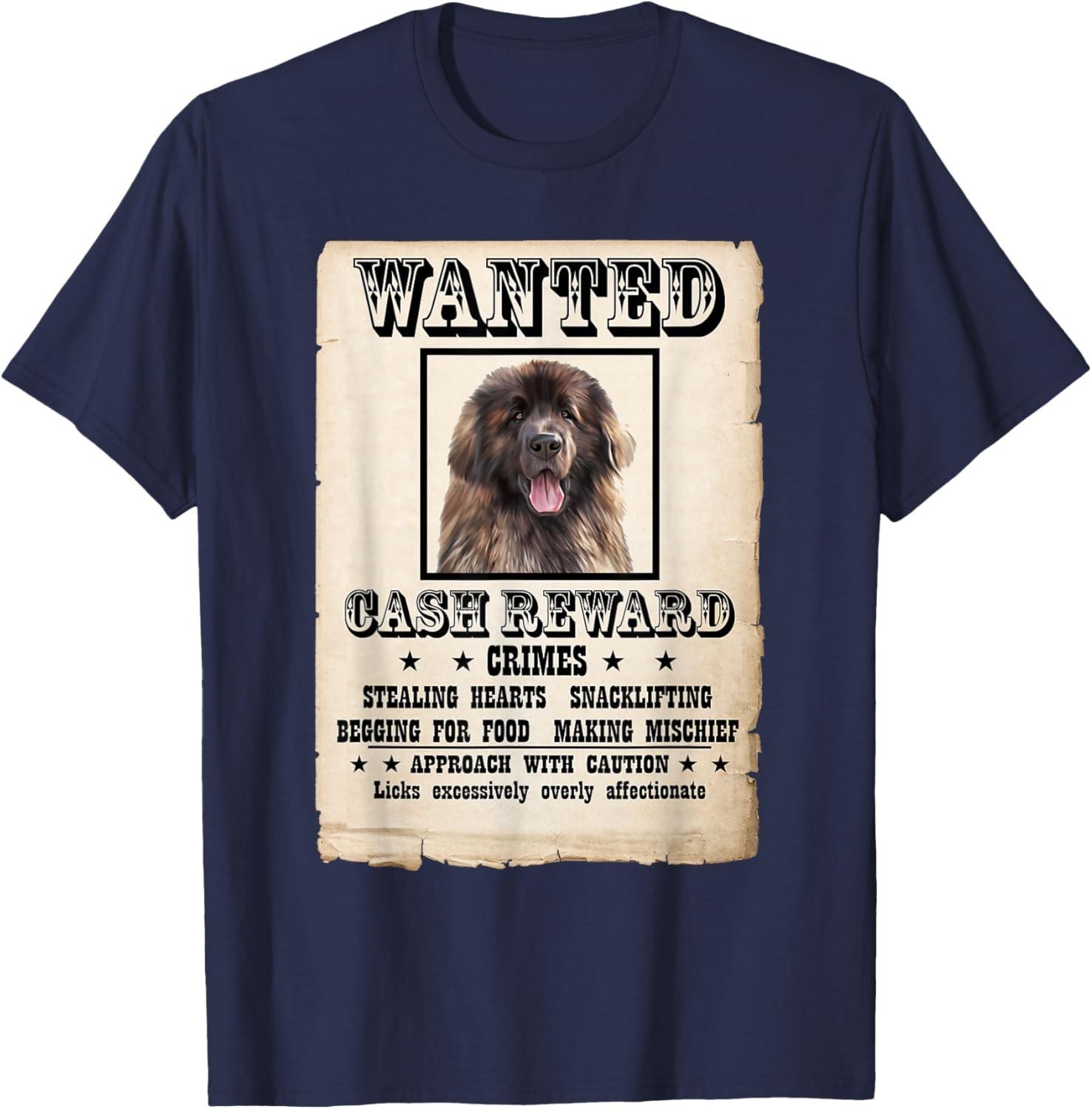 Leonberger Dog wanted poster Shirt S разноцветный