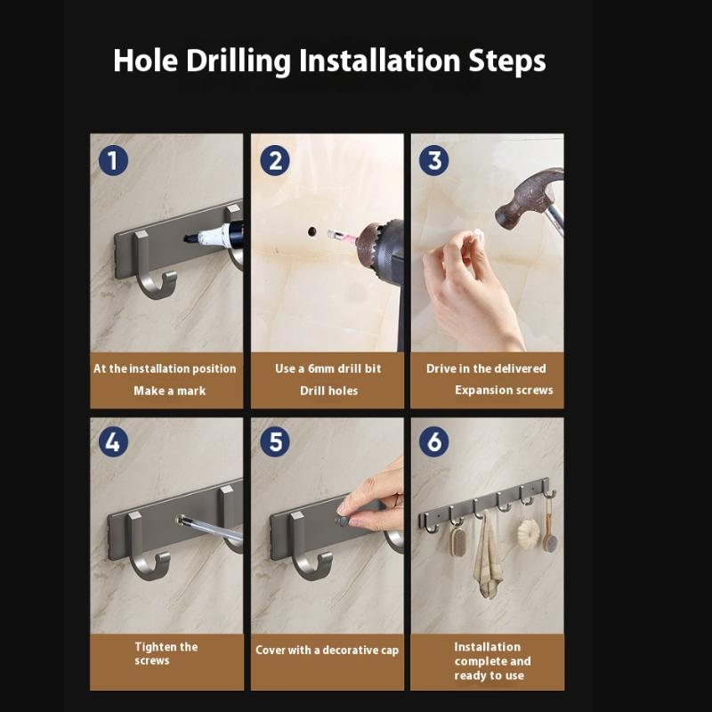 Metallhaken Starker Klebehaken Wandmontage Badezimmerwand Ohne Bohren Küche Badezimmer Kleiderhaken Tragfähiger Klebehaken