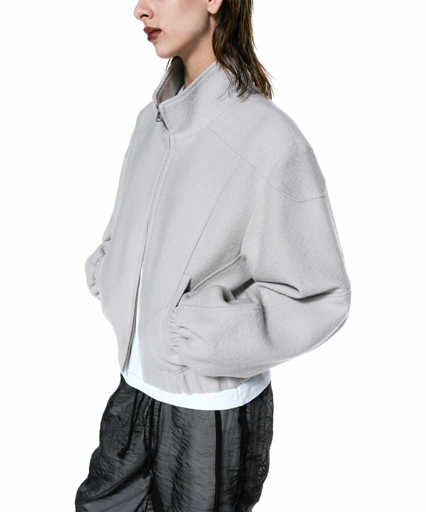 Insilence Women Textured Wool Blouson Light Grey