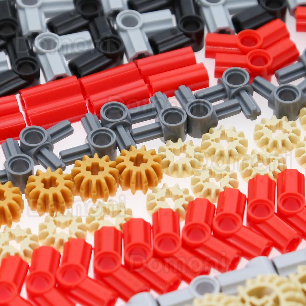 Domoni 452 Pieces Technical Gear Set Compatible with Lego Kits 8121624 Gears Axle Pin Connector for Mock Robot Building Blocks Bricks DIY