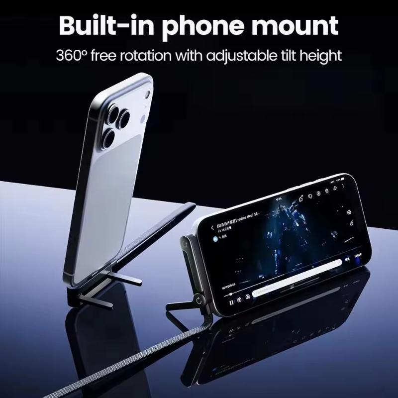 240W USB C Fast Charging Cable With Foldable Phone Stand Nylon Braided for Type-C Phones Tablets Laptops