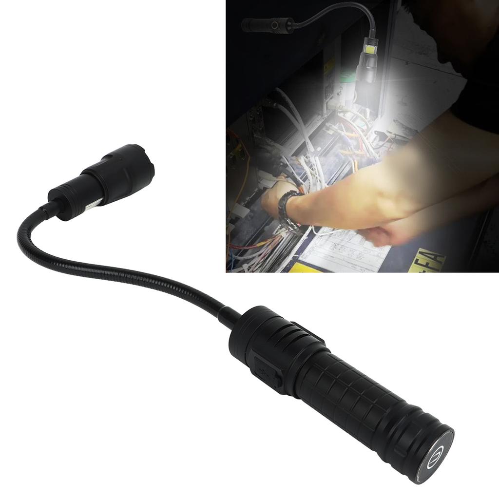 1000LM LED Work Light Magnetic Flexible LED Flashlight TYPE C Zoomable Torch Light with COB Side Light