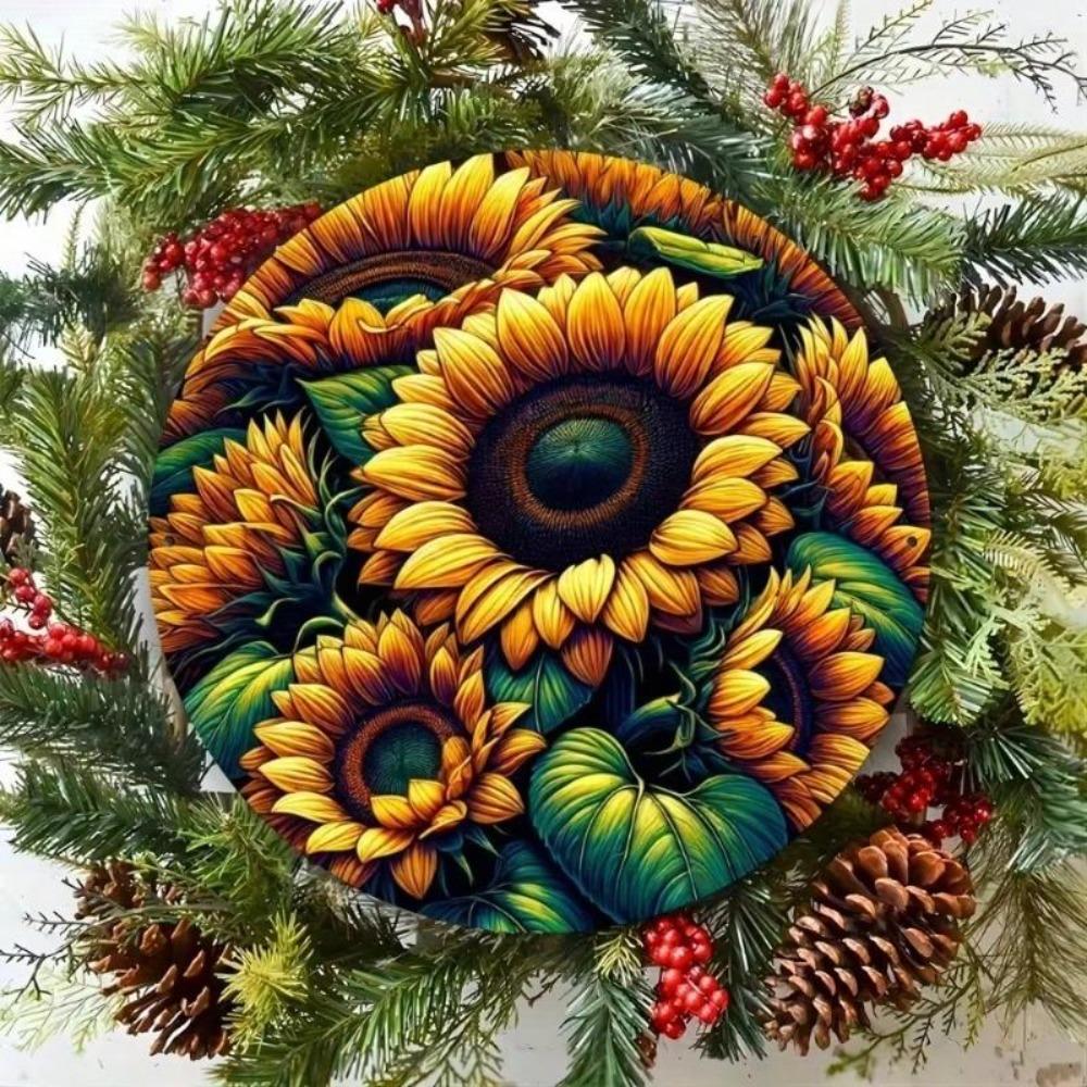 Metal Tin Sign Circular Wall Art Home Decor Thanksgiving Halloween Gift