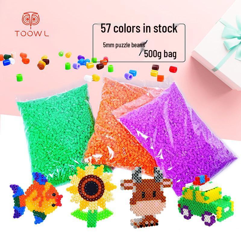 

5mm Perler Beads DIY Set: 57 Colors Creative Puzzle Toy for Handmade Pendants