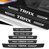 Carbon Fiber Car Door Sill Protector Decals For TRAX Logo Trunk Anti-Scratch Protective Strip Auto Accessories