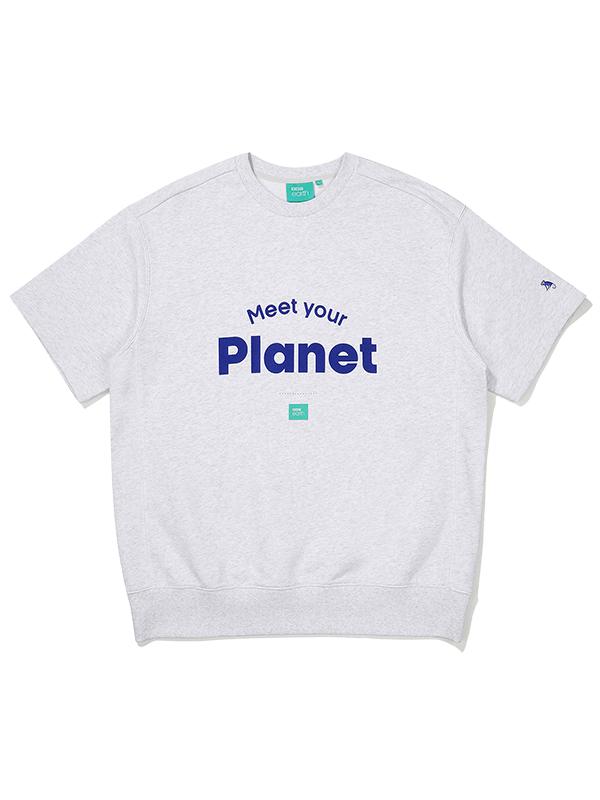 Bbc Earth Planet Short Sleeve Sweatshirt_Melange Grey Gray/100